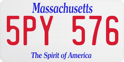 MA license plate 5PY576
