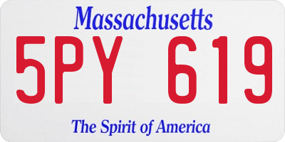 MA license plate 5PY619