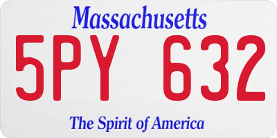 MA license plate 5PY632