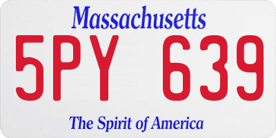 MA license plate 5PY639