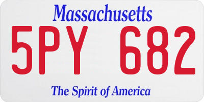 MA license plate 5PY682