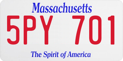 MA license plate 5PY701