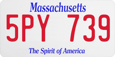MA license plate 5PY739
