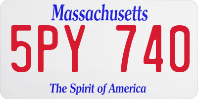MA license plate 5PY740