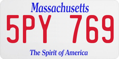 MA license plate 5PY769