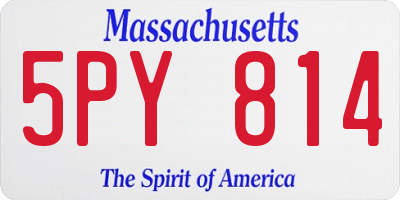 MA license plate 5PY814