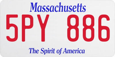 MA license plate 5PY886