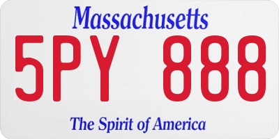 MA license plate 5PY888