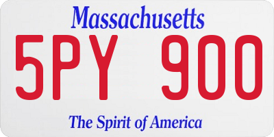 MA license plate 5PY900