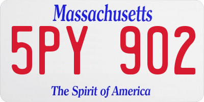 MA license plate 5PY902