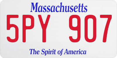 MA license plate 5PY907