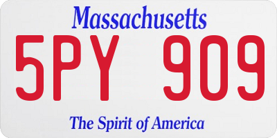 MA license plate 5PY909