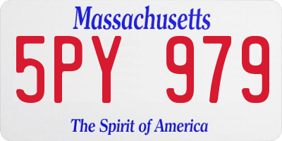 MA license plate 5PY979