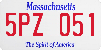 MA license plate 5PZ051