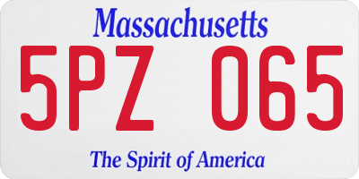 MA license plate 5PZ065