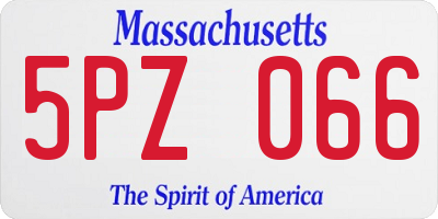 MA license plate 5PZ066