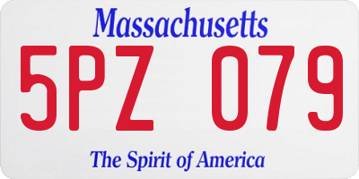 MA license plate 5PZ079