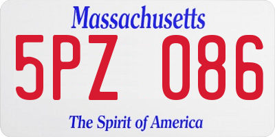 MA license plate 5PZ086