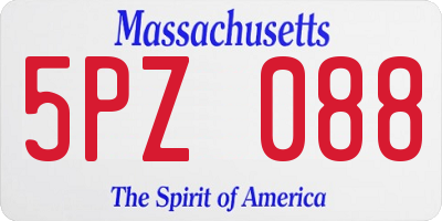 MA license plate 5PZ088