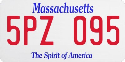 MA license plate 5PZ095