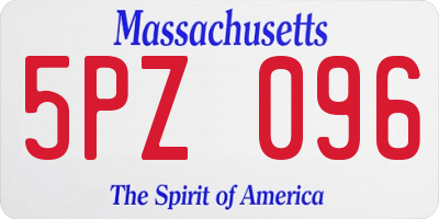 MA license plate 5PZ096