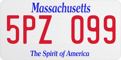 MA license plate 5PZ099