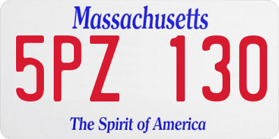 MA license plate 5PZ130
