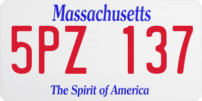 MA license plate 5PZ137