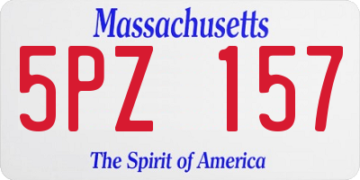 MA license plate 5PZ157