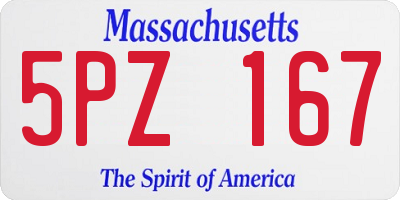 MA license plate 5PZ167