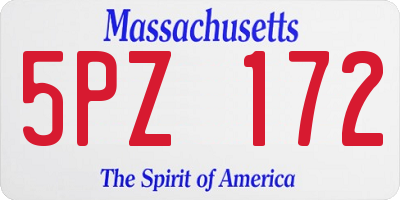MA license plate 5PZ172