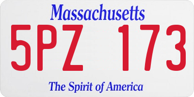 MA license plate 5PZ173