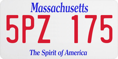 MA license plate 5PZ175