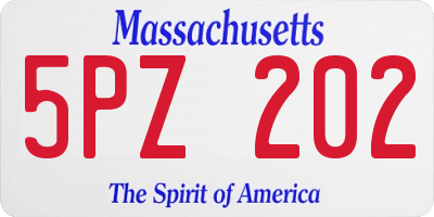MA license plate 5PZ202