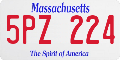 MA license plate 5PZ224