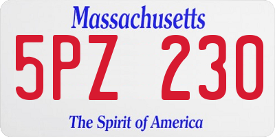 MA license plate 5PZ230