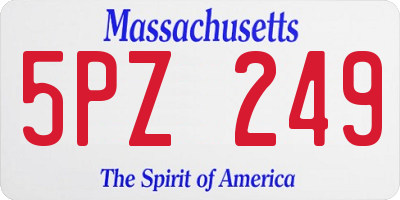 MA license plate 5PZ249