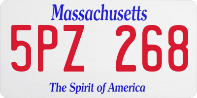 MA license plate 5PZ268