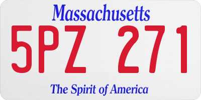 MA license plate 5PZ271
