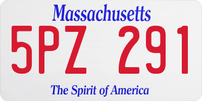 MA license plate 5PZ291