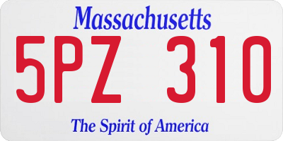 MA license plate 5PZ310