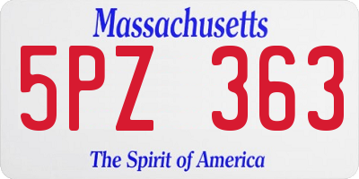 MA license plate 5PZ363