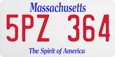 MA license plate 5PZ364