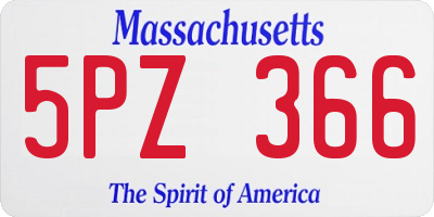 MA license plate 5PZ366