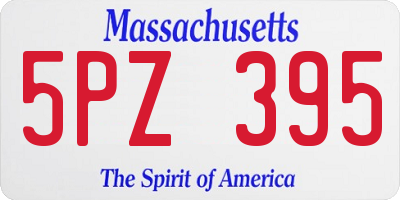 MA license plate 5PZ395