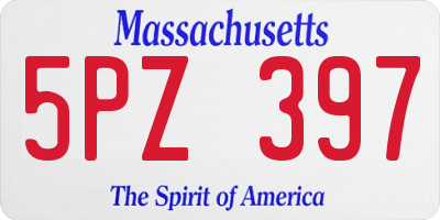 MA license plate 5PZ397