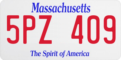 MA license plate 5PZ409