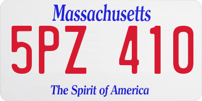 MA license plate 5PZ410