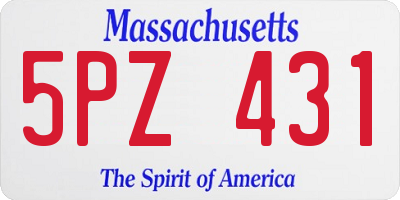 MA license plate 5PZ431