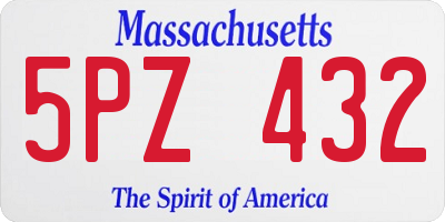 MA license plate 5PZ432